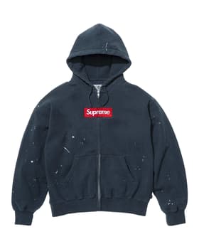Supreme®/MM6 Maison Margiela Box Logo Zip Up Hooded Sweatshirt Navy