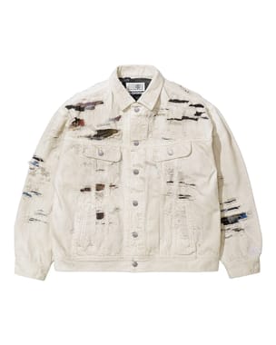 Supreme®/MM6 Maison Margiela Distressed Selvedge Denim Trucker Jacket White