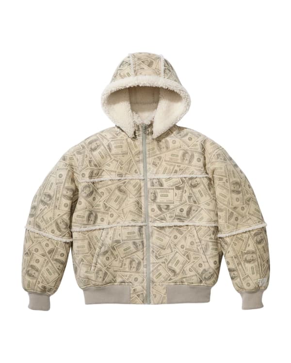 Supreme®/MM6 Maison Margiela Hooded Shearling Bomber Jacket - White (front)
