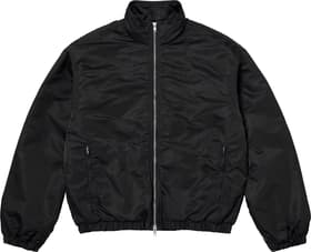 Stand Collar Lined Nylon Jacket Black