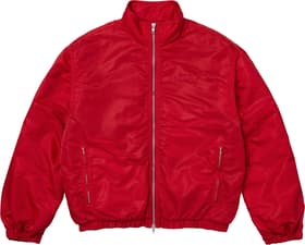Stand Collar Lined Nylon Jacket Red