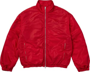 Stand Collar Lined Nylon Jacket Red