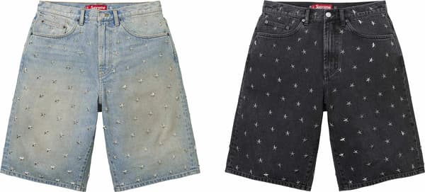 Stars Studded Baggy Denim Short - Group Shot