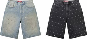 Stars Studded Baggy Denim Short