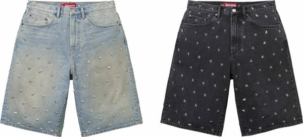Stars Studded Baggy Denim Short - Group Shot