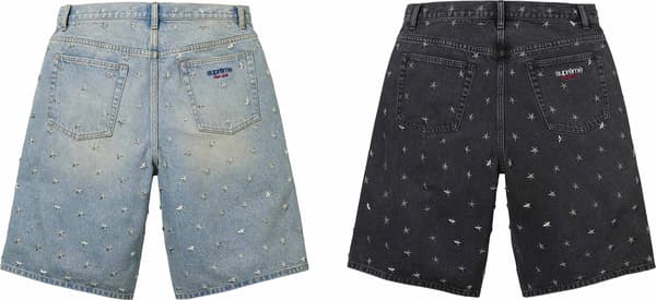 Stars Studded Baggy Denim Short - Group Shot