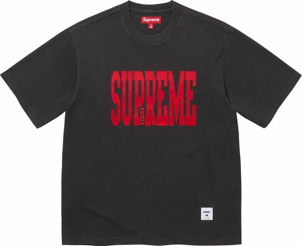 Stretch Appliqué S/S Top - Black (front)