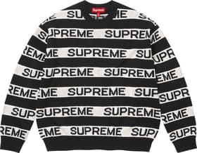 Stripe Logo Sweater Black