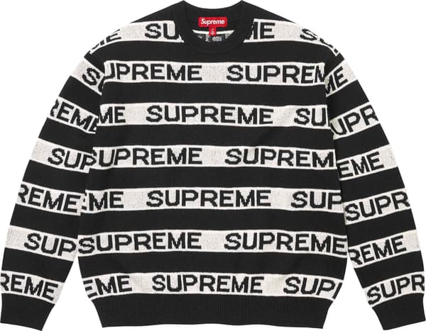 Stripe Logo Sweater - Black (front)