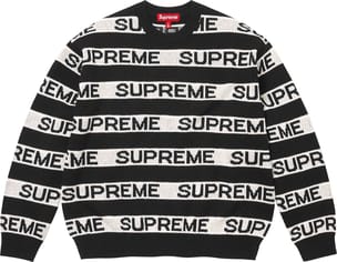 Stripe Logo Sweater Black