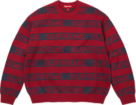 Stripe Logo Sweater Red