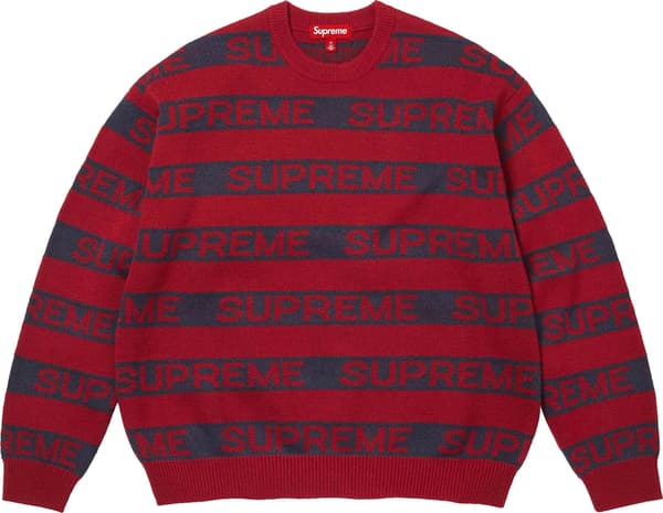 Stripe Logo Sweater - Red (front)