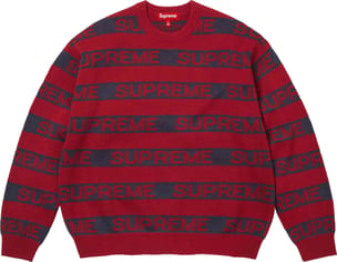 Stripe Logo Sweater Red