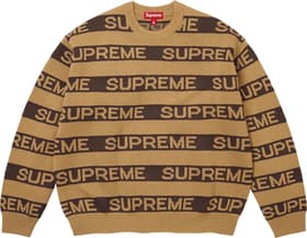 Stripe Logo Sweater Tan