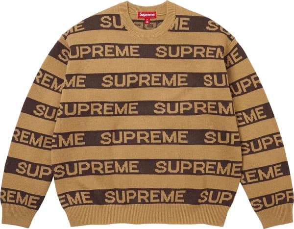 Stripe Logo Sweater - Tan (front)