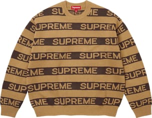 Stripe Logo Sweater Tan