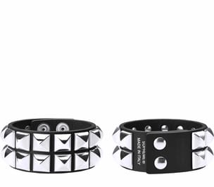 Studded Leather Bracelet Black