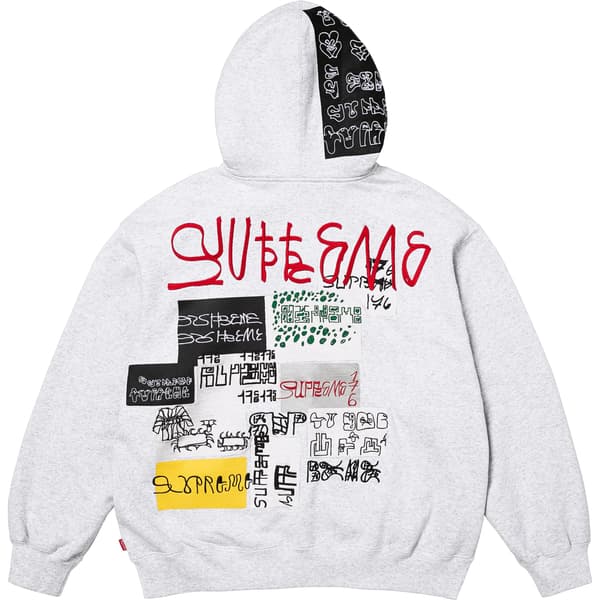 Supreme 176 Zip Up Hooded Sweatshirt - Ash Grey (front)