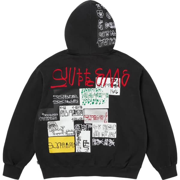 Supreme 176 Zip Up Hooded Sweatshirt - Black (front)