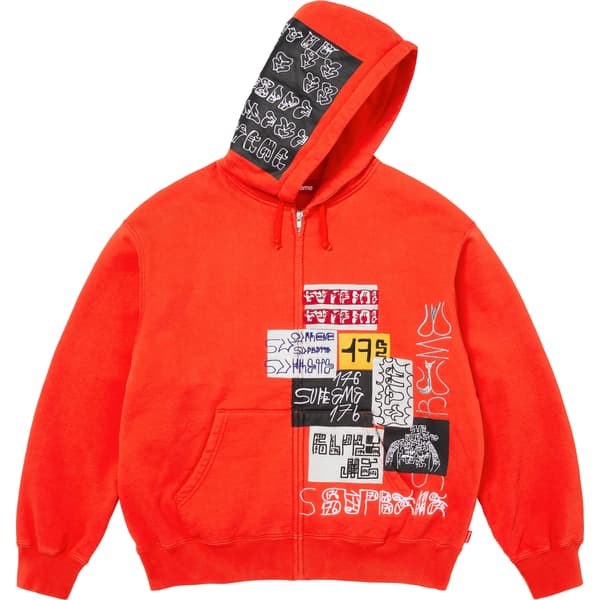 Supreme 176 Zip Up Hooded Sweatshirt - Bright Orange (front)