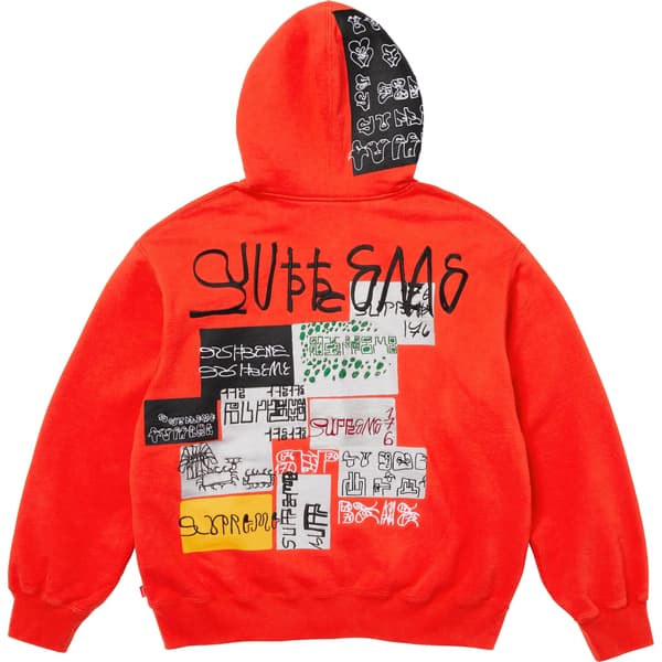 Supreme 176 Zip Up Hooded Sweatshirt - Bright Orange (front)