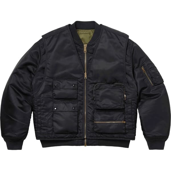 Supreme 2-in-1 MA-1 + Vest - Black (front)