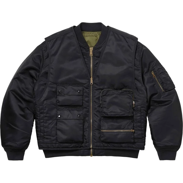 Supreme 2-in-1 MA-1 + Vest - Black (front)