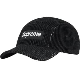 Supreme 2-Tone Corduroy Camp Cap Black