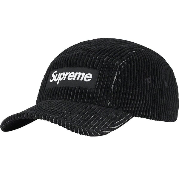 Supreme 2-Tone Corduroy Camp Cap - Black (front)