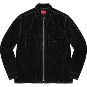 Supreme 2-Tone Corduroy Zip Up Shirt Black
