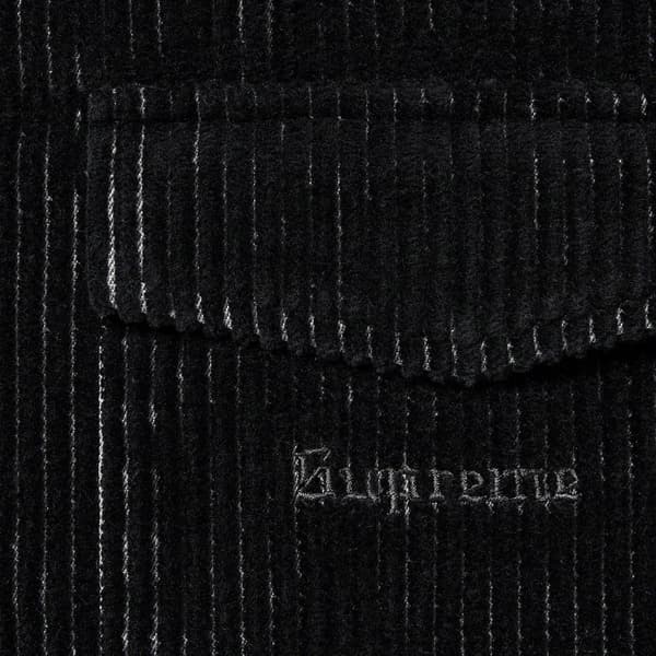 Supreme 2-Tone Corduroy Zip Up Shirt - Black (front)