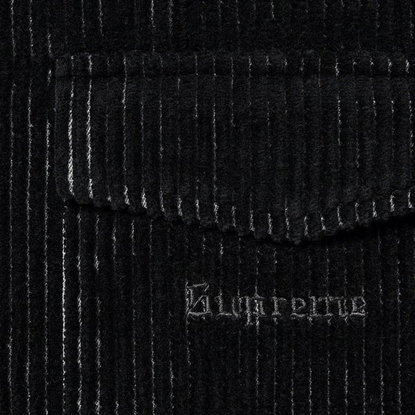 Supreme 2-Tone Corduroy Zip Up Shirt - Black (front)