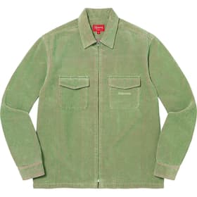Supreme 2-Tone Corduroy Zip Up Shirt Green