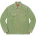 Supreme 2-Tone Corduroy Zip Up Shirt - Green (front)