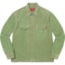 Supreme 2-Tone Corduroy Zip Up Shirt - Green (front)