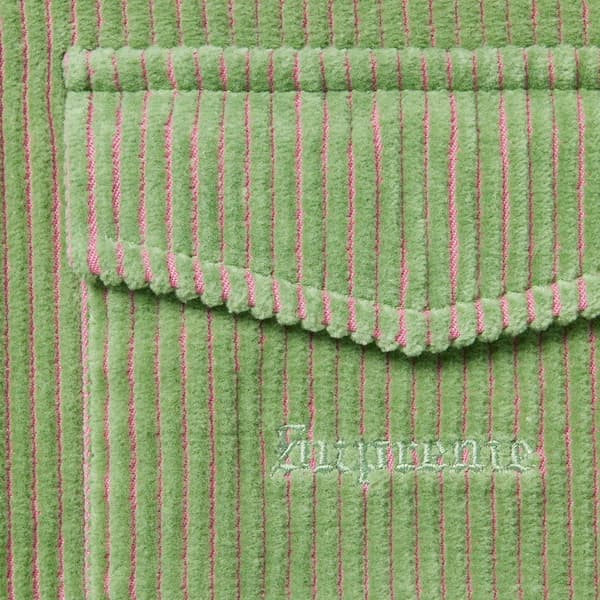 Supreme 2-Tone Corduroy Zip Up Shirt - Green (front)