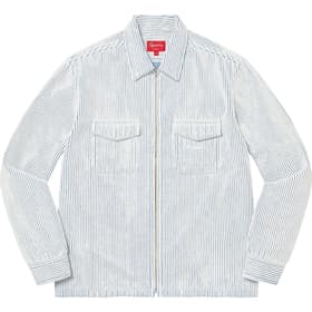 Supreme 2-Tone Corduroy Zip Up Shirt White