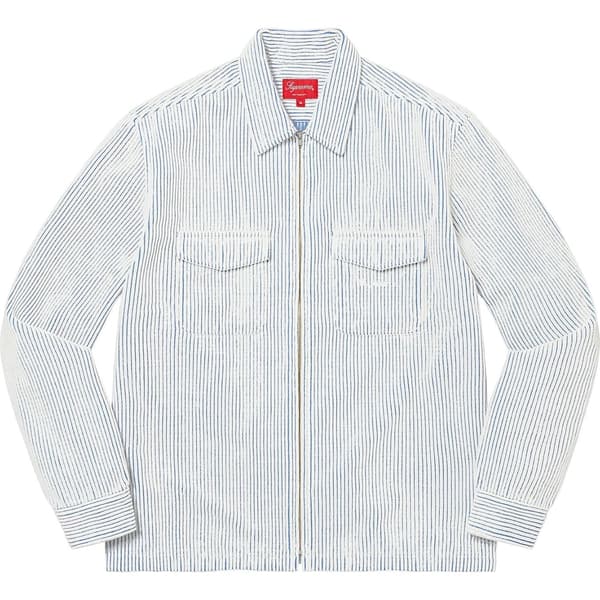 Supreme 2-Tone Corduroy Zip Up Shirt - White (front)