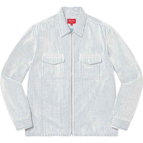Supreme 2-Tone Corduroy Zip Up Shirt - White (front)