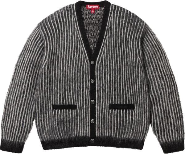 Supreme 2-Tone Mohair Cardigan - Black (front)
