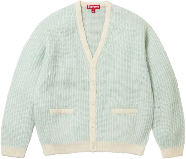 Supreme 2-Tone Mohair Cardigan - Ivory (front)