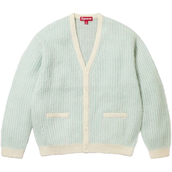 Supreme 2-Tone Mohair Cardigan - Ivory (front)