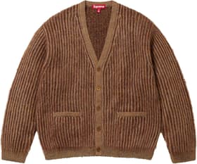 Supreme 2-Tone Mohair Cardigan Light Brown
