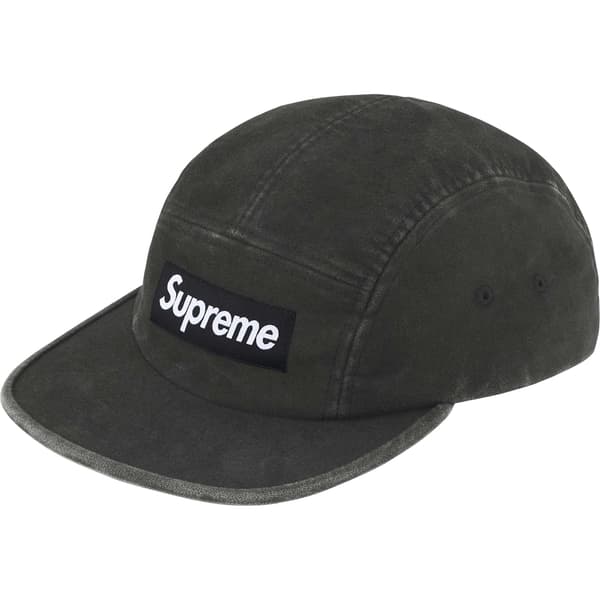 Supreme 2-Tone Moleskin Camp Cap - Black (front)