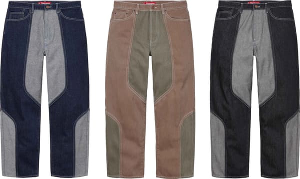 Supreme 2-Tone Paneled Baggy Jean - Product Image
