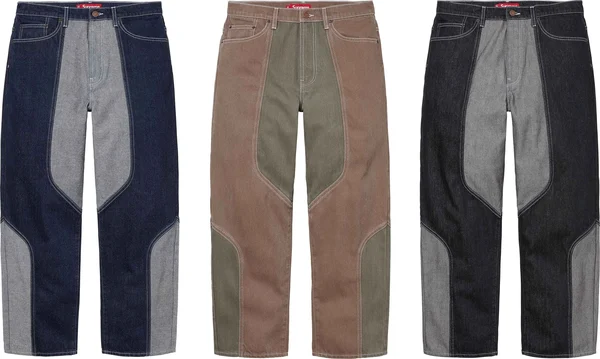 Supreme 2-Tone Paneled Baggy Jean - Product Image