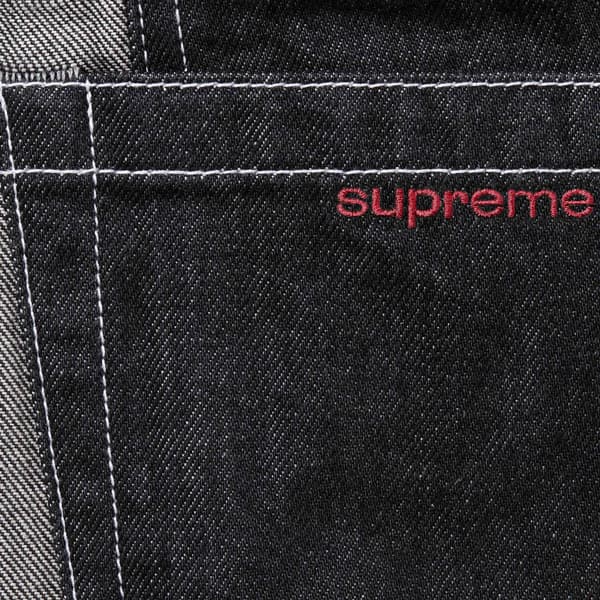 Supreme 2-Tone Paneled Baggy Jean - Black (front)