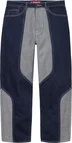 Supreme 2-Tone Paneled Baggy Jean - Blue (front)