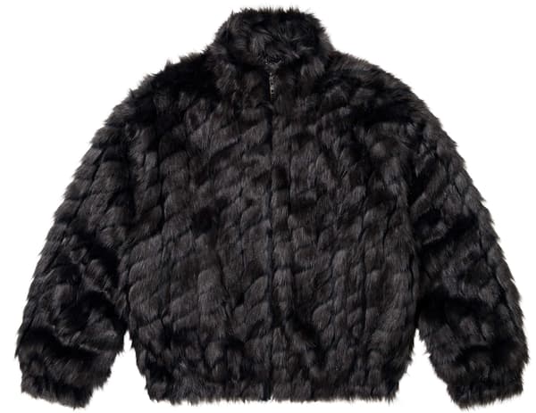 Supreme 2-Tone WINDSTOPPER Faux Fur Jacket - Black (front)