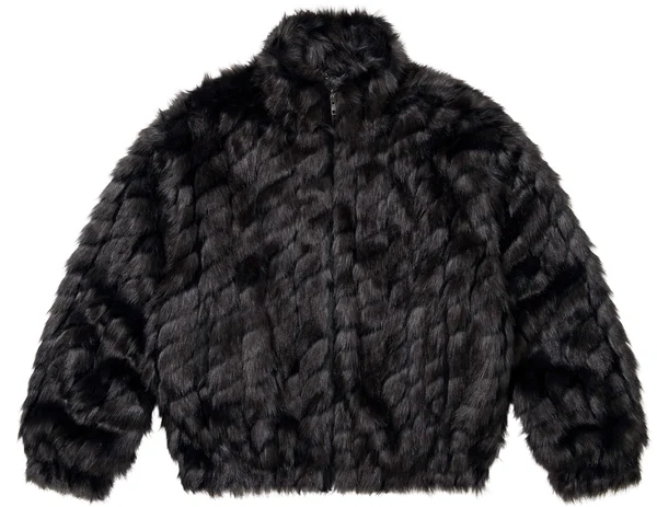Supreme 2-Tone WINDSTOPPER Faux Fur Jacket - Black (front)
